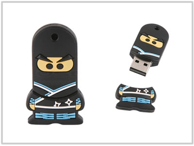 Clé USB Ninja Male (Noir) - 4 Go