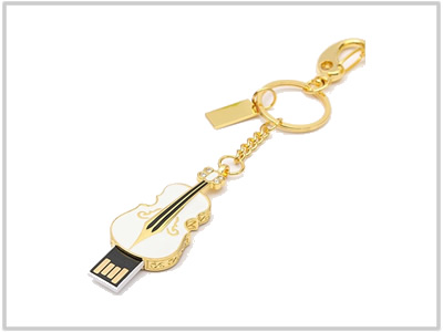 Clé USB Violon d'or en porte-clé - 32 Go